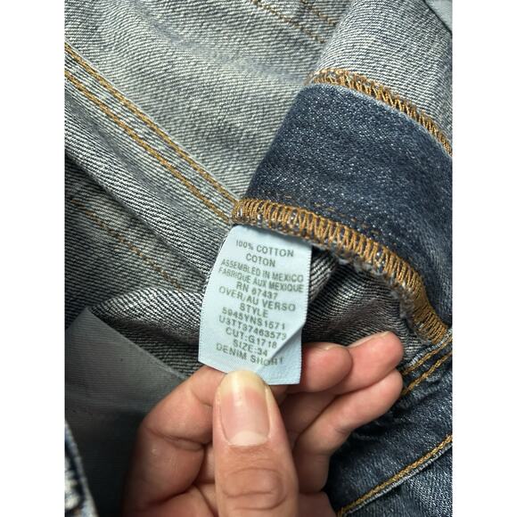 Vintage Ralph Lauren Baggy Denim Shorts Mens 34x13 Dark Wide-leg - Picture 7 of 10